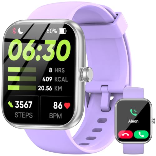Image of Smart Watch with Alexa Built-in, 1.83 inch HD Touchscreen Fitness Tracker, Bluetooth Notifications, IP68 Waterproof, 120+ Sport Modes, 24 /7 Heart Rate & Sleep Monitor for iPhone Android iOS (Purple)