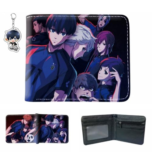 Blue Lock Wallet for Men Women Anime Bifold Wallet Blue Lock Purse Card Holder Yoichi Isagi (04)