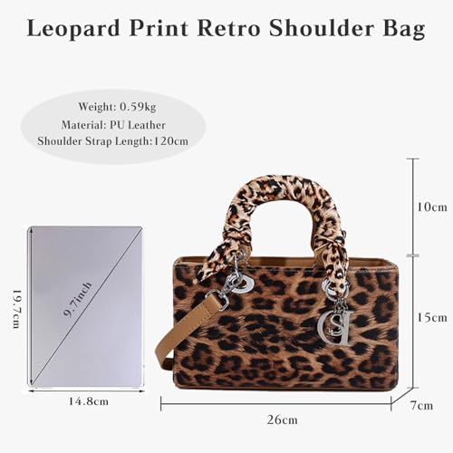 Image of Leopard Print Handbag - Women's PU Leather Crossbody Bag, Waterproof, Fashion Messenger & Satchel Bag