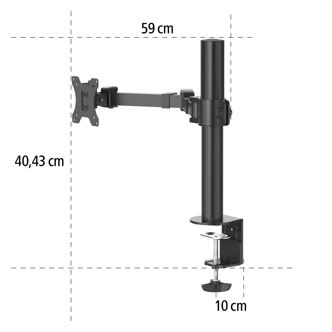 Hama Uchwyt do monitora o przekątnej 33 do 89 cm (13"-35", do biurka, 1 ramię, maks. udźwig 15 kg, obrót 180°) czarny