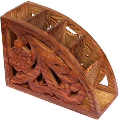 DWH Wooden Remote Stand/Holder, TV/AC Organizer Rack // Multipurpose Desk Stand Hand Carved