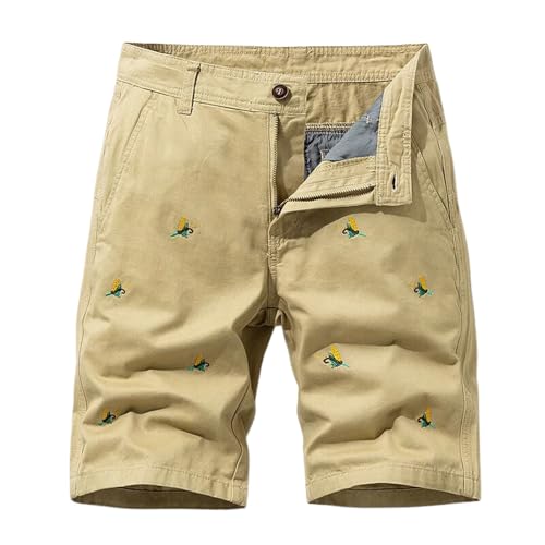 Short cargo baggy multi-poches en coton kaki homme pour le quotidien
