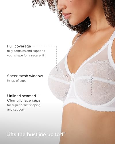 Image of Wacoal Women's Retro Chic Unlined Mesh Full Coverage Underwire Bra, 855186