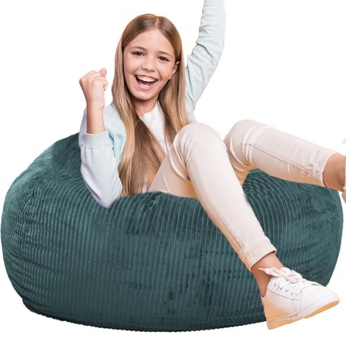 Kisoy Classic Bean Bag Chair, With Faux Rabbit Fur Cover For Teens And Kids, Memory Foam Bean Bag Chairs, Ultra Soft Faux Fur Fabric thumb #3