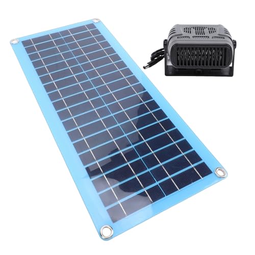 Hyuduo 30W Solar Panel Heater Portable Solar Powered Heater with USB DC Ports for Chicken Coop Pet House Greenhouse Overheating Protection System