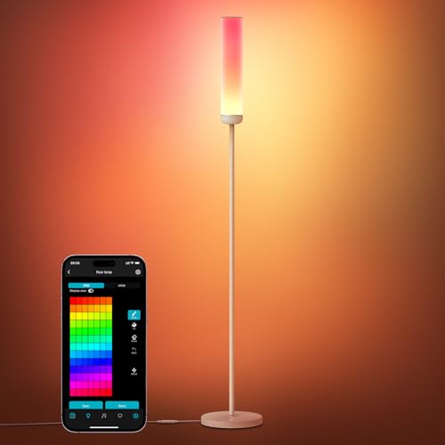 Lepro O1 IA Lampadaire LED, WiFi Lampadaire sur Pied Compatible avec Alexa, RGB+CCT 1800 Lumen Dimmable, Musique Sync, Assistant de Conception d'Éclairage IA pour Salon, Chambre, Pas de Télécommande