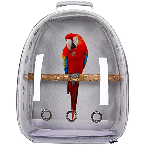OGD Cage à dos de voyage pour oiseaux, sac de transport portable pour oiseaux, perroquets, sac à oiseaux léger et cage de voyage multifonction pour petits animaux (blanc)