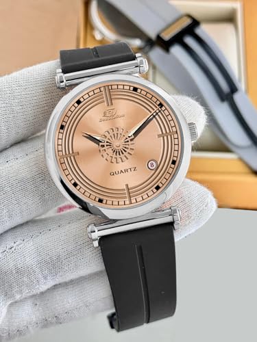 Image of DOUBLERUN Date Function White Color Silicone Strap Analog Wrist Watch for Men S 26-00-0