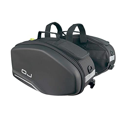 Sac latéraux OJ Two Bags Noir 20/27L, sacoches cavalières souples moto