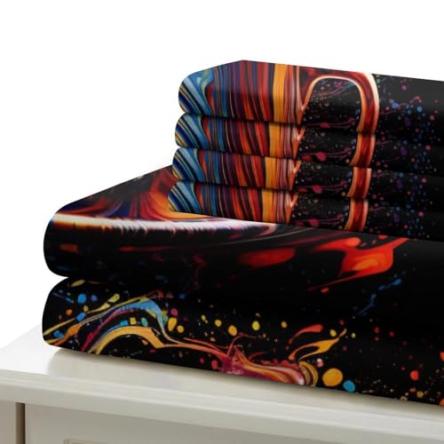 Ensemble de lit 3D tasse à thé en microfibre premium 200x200cm de qualité