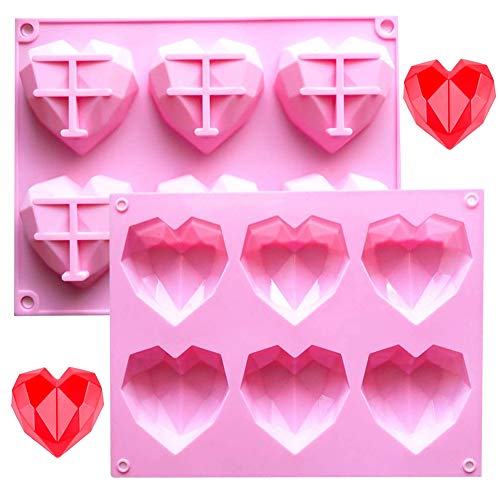 SUNSK Silikonform Backform Herz Kuchenform Muffinform mit 12 Hohlräume Eiswürfel Kuchen Schokolade Gelee Seife Cupcake Formen 2 Stück Cover