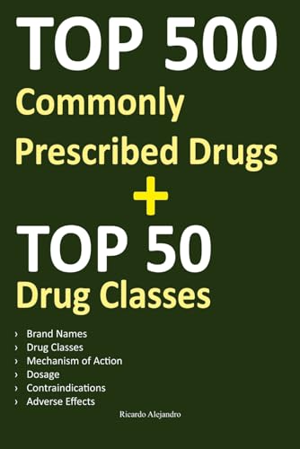 Top 500 Commonly Prescribed Drugs: A Guide to Mastering Pharmacology for Exams and Clinical Practice - Brand Names, Drug Classes, Indications, Dosage, Contraindications, Adverse Effects