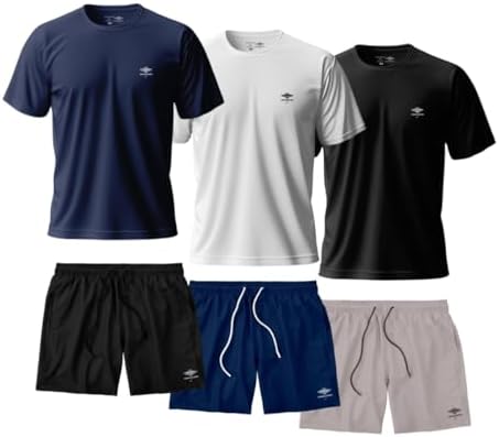 Kit 3 Short Masculino E 3 Camiseta Dry Fit Roupa Academia Verão C...