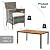 COSTWAY 7 Piece Patio Dining Set, Outdoor Rattan Acacia Wood Table and Cushioned Chairs, Conversation Furniture Set for Deck Backyard Lawn Garden