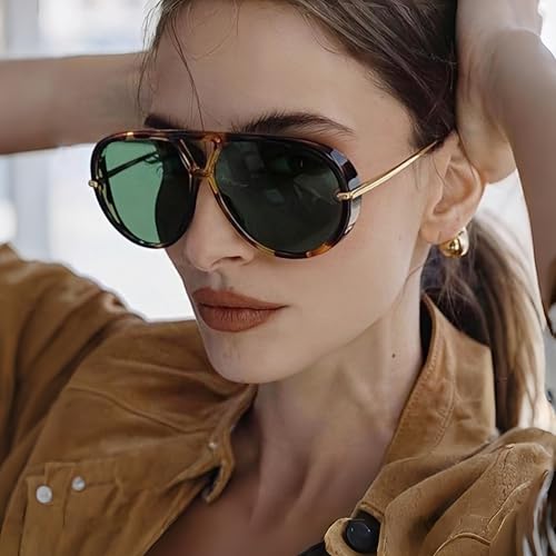 Trendy Oversized Aviator Sunglasses for Women Men Retro Big Round Sun Glasses Vintage Shield Shades CS0122