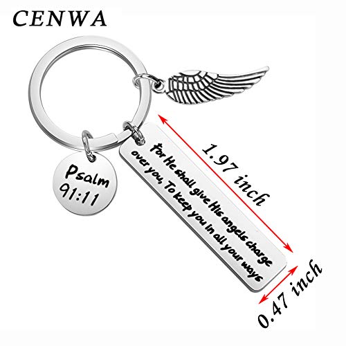 CENWA For He Shall Give his Angels Charge Over you Keychain Psalm 91:11 Gift2