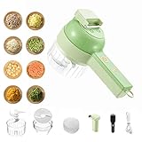 4-in-1-Hand-Elektro-Gemüseschneider-Set,Zwiebelschneider,Knoblauchhacker,Gemüseschneider,fü Fleisch,Zwiebeln,Sellerie,Ingwer,Gemüsehobel,Küche Haushalt Multifunktionale