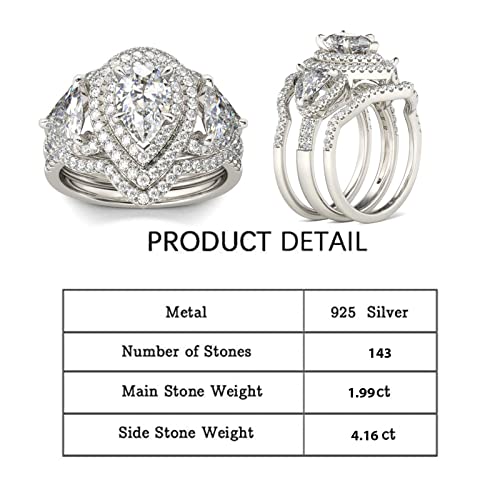 Jeulia Double Halo Oval Engagement Ring Sterling Silver Cubic Zirconia Engagement Ring Set Simulated Diamond Wedding Bridal Sets with Side Stones Promise Gift2