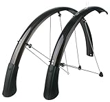 SKS P50 Black Chromoplastic Longboard, Bicycle Fenderset (Tires Sized 700 x 38-45)