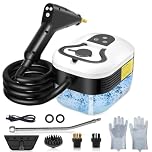 Pulitore a Vapore 2500W con Pulsante Touch Regolabile, Serbatoio Dell'acqua da 1200ml, 4 Accessori in 6 Velocità Regolabili, Pulitore a Vapore Portatile Riscaldamento Rapido da 15 Secondi per Cucina