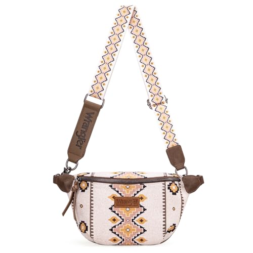 Montana West x Wrangler Large Fanny Packs for Women Western Crossbody Bags Aztec Bum Chest Belt Purse with Adjustable Strap4
