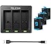 Produktbild TELESIN 3 Akkus mit 3-Kanal-Ladegerät Kompatibel mit GoPro Hero 9 Black,Triple Batterieladegerät Set mit Typ C Lade-USB für Hero 9 Schwarz. (1 Ladegerät+ 3 x Batterien)