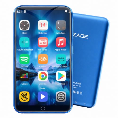 Image of MP3 Player with Bluetooth and WiFi, 16GB Portable Music Player, Hi-Res Lossless Audio MP4 Player, 4 Inch HD Touchscreen, Supports Spotify, Amazon Music, Audible