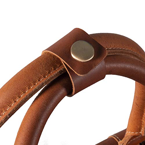 KomalC 24 Inch Leather Duffel Bags for Men and Women Full Grain Leather Travel Overnight Weekend Leather Bags Sports Gym Duffel for Men (Tan with Shoe pocket)