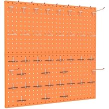TORACK Metal Pegboard Wall Organizer 24" x 24" or 12" x 48", 70 PCS Tools Storage Pegboard for Garage, Modular Pegboard, Tool Organizer Board with Peg Board HooksOrange