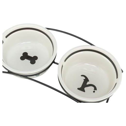 Trixie 24642 Napf-Set Eat on Feet, 2 × 1,6 l/ø20 cm, weiß/schwarz