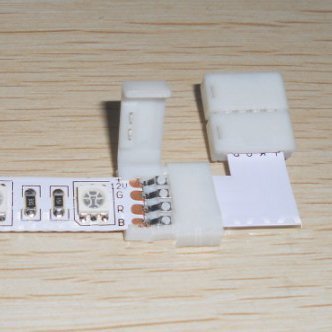 TORCHSTAR 10mm L-Shape 4-Conductor Quick Splitter Right Angle Corner Connector for 5050 RGB LED Strip Lights, Strip to Strip,Pack of 5