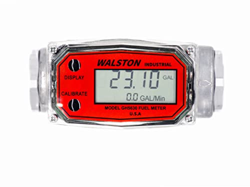 WALSTON INDUSTRIAL GH-5630 Digital Fuel Meter 3/4 Inch, Diesel Fuel Meter, 3-30 GPM, Diesel, Gasoline, Kerosine, Lubricants, 3/4" NPT - Thumbnail 4
