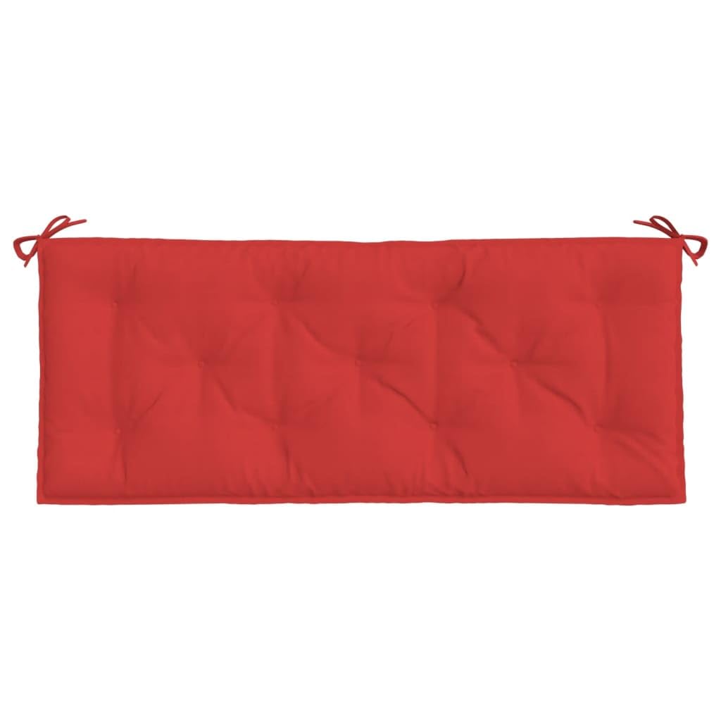 Gartenbank-Auflagen 2er Set Rot 120x50x7 cm Oxford-Gewebe - Bequeme Sitzbank-Auflage und Rückenkissen mit Befestigungskordeln für Gartenbank, Balkon und Terrasse