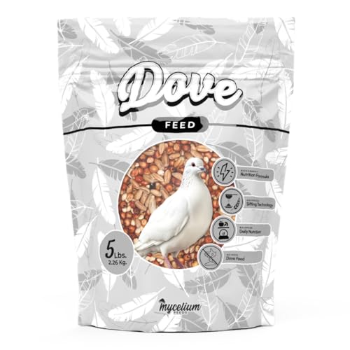 Mycelium Organic Dove Feed (5 LB Bag) | Balanced Wild Bird Food for Doves, Pigeons & Ground-Feeding Birds | High-Energy Formula | Non-GMO, Clean & Debris-Free | Made in USA