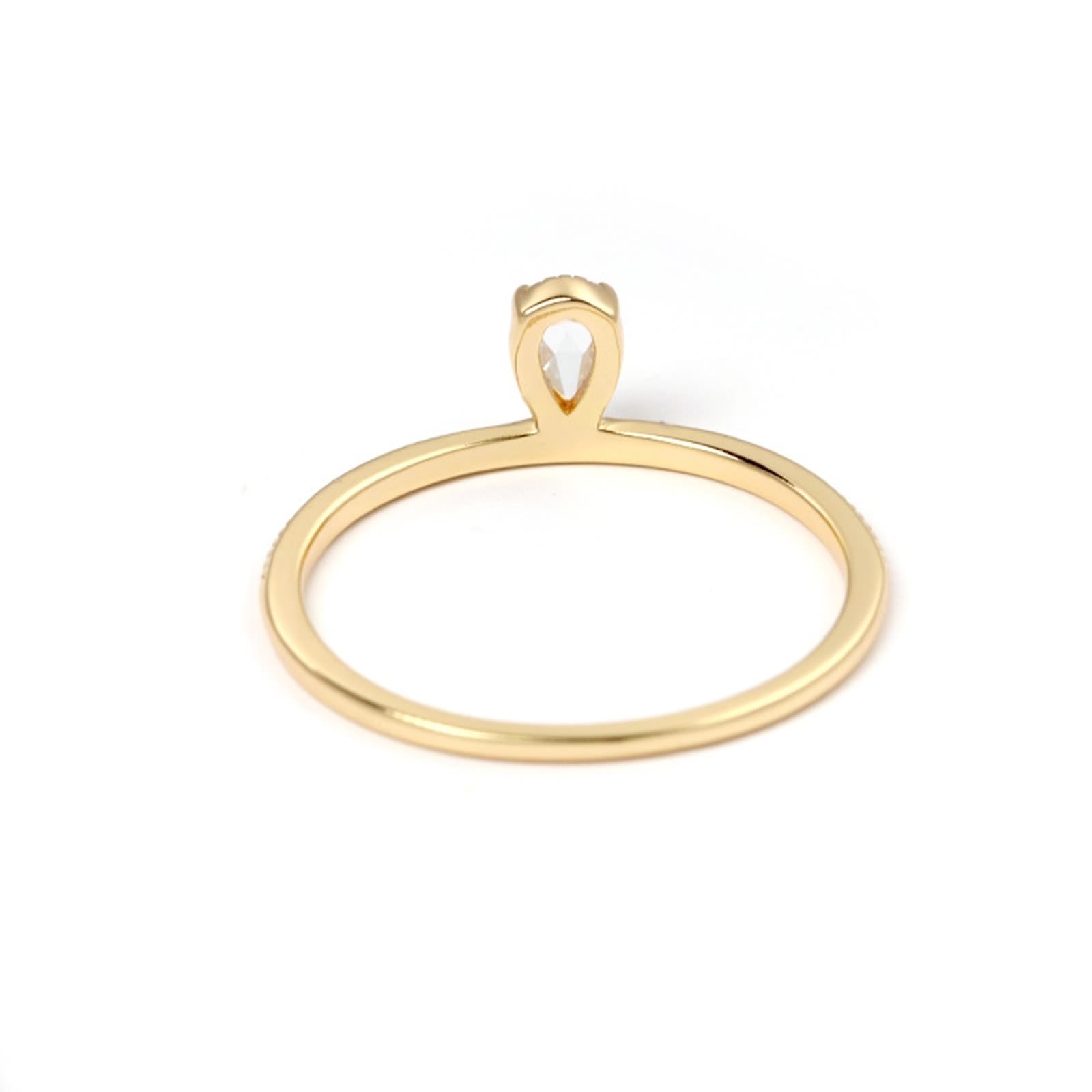Alianzas de oro amarillo de 9 K/14 K/18 K con gotas de moissanita y forma solitaria