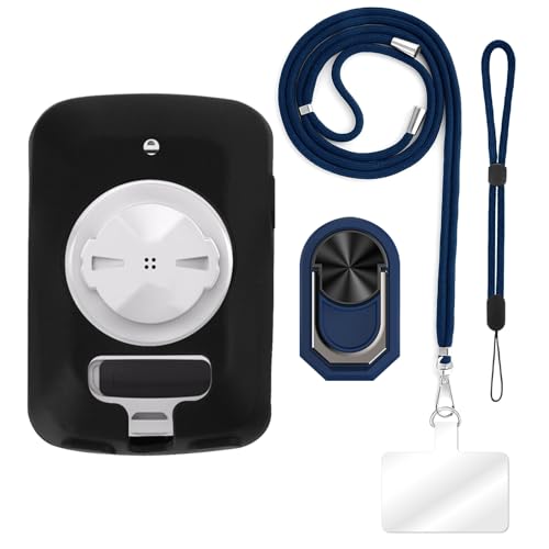 ESCAMOT [4 in 1] Custodia Compatibile con Garmin Edge 820 con Lanyard, Cinturino da Polso e Anello, Cover Anti-Caduta Kit da Viaggio Sicuro (set blu)