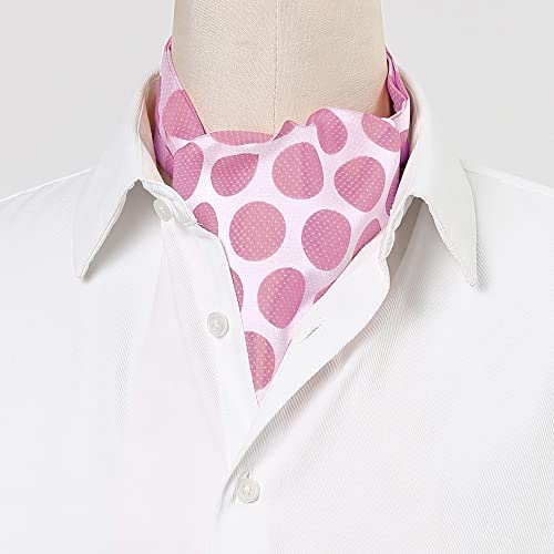 Allegra K Cravat Ties for Men Polka Dots Cravat Wedding Party Casual Ascot Tie One Size Pink