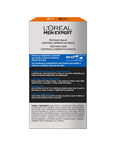 Fotografía secundaria - L'Oréal Paris Men Expert, Crema hidratante antiarrugas para hombres Stop Arrugas, Reduce líneas de expresión, Textura fluida, Uso diario, 50 ml