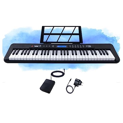 Teclado Musical Kobe KB-300 5/8 61 Teclas com Sensibilidade ao Toque com Pedal Sustain