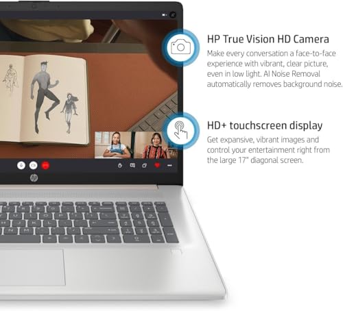 Image of HP 17 inch Touchscreen Business Laptop, Intel 10-Core i7-1355U(Up to 5 GHz), Microsoft Office Pro Lifetime, 16 GB RAM, 1 TB SSD, HD Audio, 720P Webcam, WiFi 6, Bluetooth 5.3, Win 11 Pro, Pale Rose Gold
