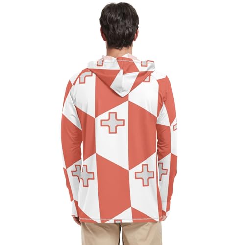 Malta Flag Men's UPF 50+ Sun Protection Hoodie Lightweight Long Sleeve Shirt Rash Guard3