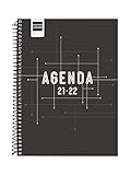 Finocam Agenda 2021 2022 Semana vista apaisada Septiembre 2021, Junio 2022 10 meses y Julio/Agosto resumidos 4º, 155x212 Cool Negro Español