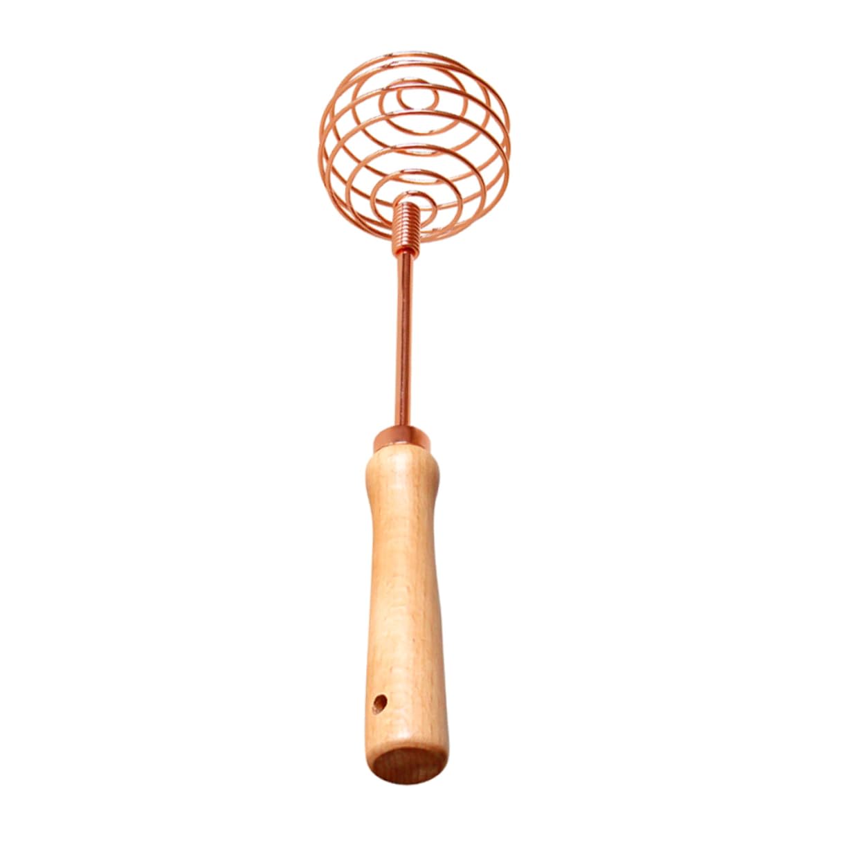 ABOOFAN Rose Gold Wooden Handle Eggbeater Whisks Cooking Manual Eggbeater Egg Tool