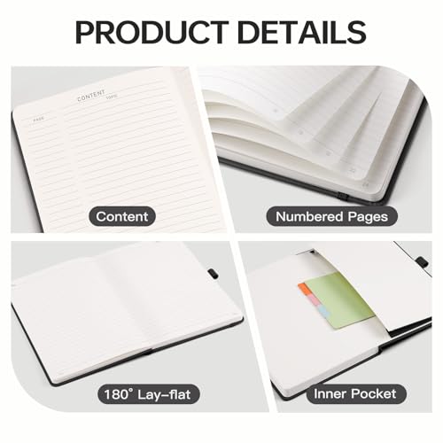 Image of EMSHOI Lined Journal Notebook, 192 Numbered Pages, A5 Size (5.7'' x 8.3'')