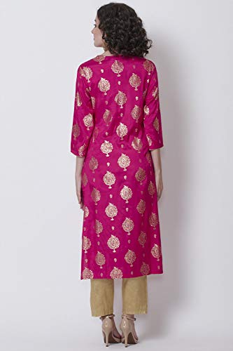Image of BIBA Women Viscose Straight Fit Straight Printed Kurta