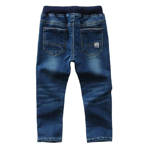 Boy's Elasticated Waist Jeans Casual Stretchy Straight Leg Cotton Denim Pants Age 1-12 Years2
