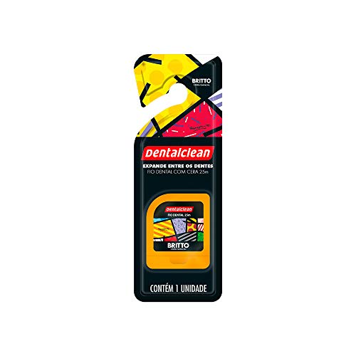 Fio Dental 25m, sabor menta - Com cores e a arte do famoso pintor Romero Britto, Dentalclean