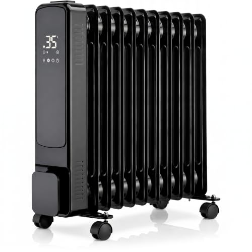 Brandson – Ölradiator 2500 Watt ECO Design – energiesparend - Temperatur 5 bis 35 °C mit Thermostat – für große Räume - Frostschutz Modus – Fernbedienung – Kindersicherung - elektrische Heizung