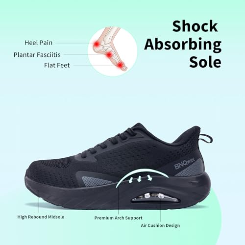 MEHOTO Wide Toe Box Shoes for Men Arch Support Running Shoes Tennis Fashion Walking Sneaker Wide Width Orthotic Shoe for Plantar Fasciitis Size 8-133