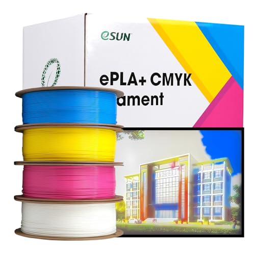Image of eSUN PLA Plus Filament CMYK Lithophane 3D Printer PLA Pro Filament 1.75mm Dimensional Accuracy + /- 0.03mm, 4 * 1kg per Carboard Spool, Cyan+Yellow+White+Magenta